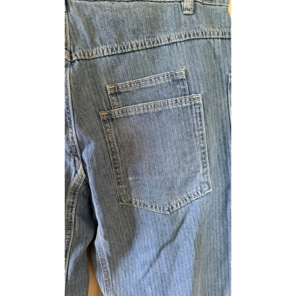 Aaron & Amber NWT Wide Leg Drawstring Jeans Patch Pocket Blue Size Large - Picture 5 of 8